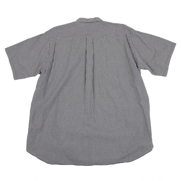 コムデギャルソン オムCOMME des GARCONS HOMME ギンガムチェックデカボタン半袖シャツ 黒白M位 K-111357_010