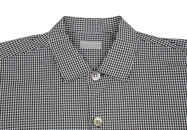 コムデギャルソン オムCOMME des GARCONS HOMME ギンガムチェックデカボタン半袖シャツ 黒白M位 K-111357_003
