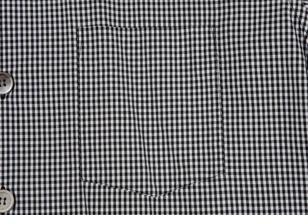 コムデギャルソン オムCOMME des GARCONS HOMME ギンガムチェックデカボタン半袖シャツ 黒白M位 K-111357_006