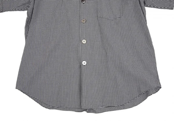 コムデギャルソン オムCOMME des GARCONS HOMME ギンガムチェックデカボタン半袖シャツ 黒白M位 K-111357_008