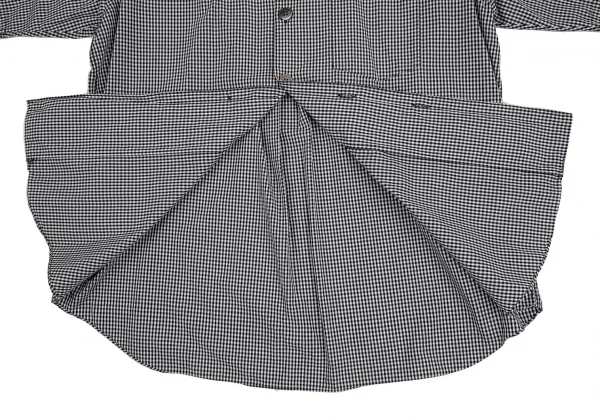 コムデギャルソン オムCOMME des GARCONS HOMME ギンガムチェックデカボタン半袖シャツ 黒白M位 K-111357_009