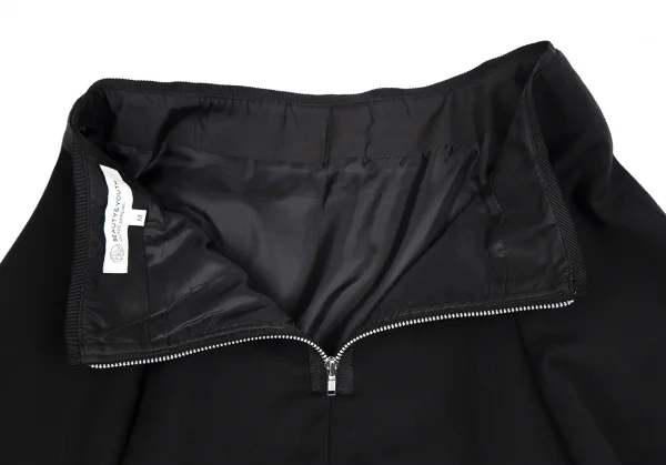 ビューティーアンドユース ユナイテッドアローズBEAUTY & YOUTH UNITED ARROWS バックジップストレッチフレアスカート 黒M K-111369_010