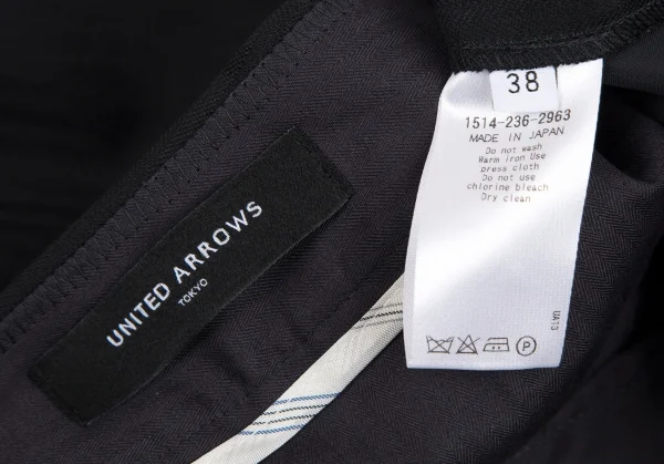 ユナイテッドアローズUNITED ARROWS ウールストライプ織りストレートパンツ 黒38 K-111374_013