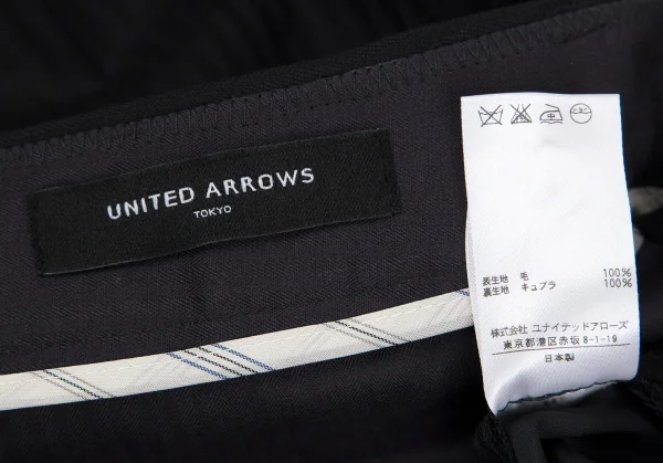 ユナイテッドアローズUNITED ARROWS ウールストライプ織りストレートパンツ 黒38 K-111374_014