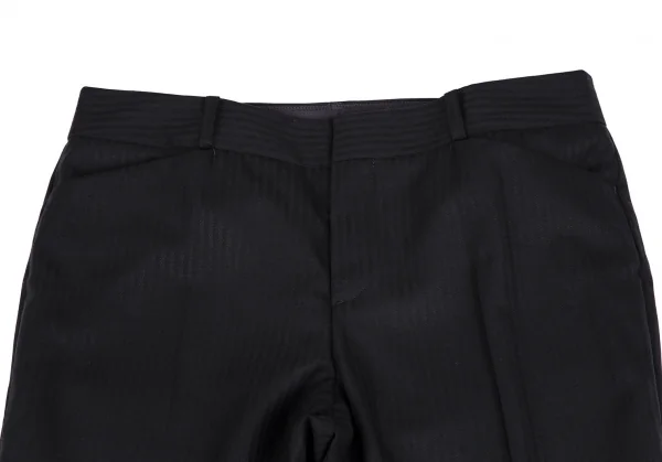 ユナイテッドアローズUNITED ARROWS ウールストライプ織りストレートパンツ 黒38 K-111374_002