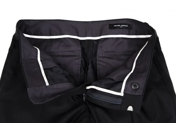 ユナイテッドアローズUNITED ARROWS ウールストライプ織りストレートパンツ 黒38 K-111374_003
