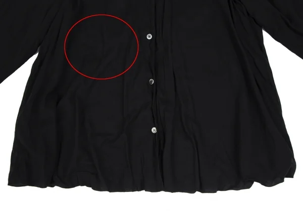 ワイズフォーリビングY's for living コットンラウンドカラーダブルフェイスシャツ 黒M位 K-111378_010