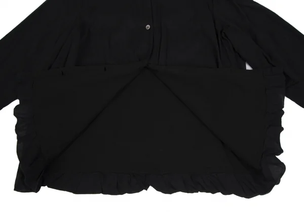 ワイズフォーリビングY's for living コットンラウンドカラーダブルフェイスシャツ 黒M位 K-111378_013