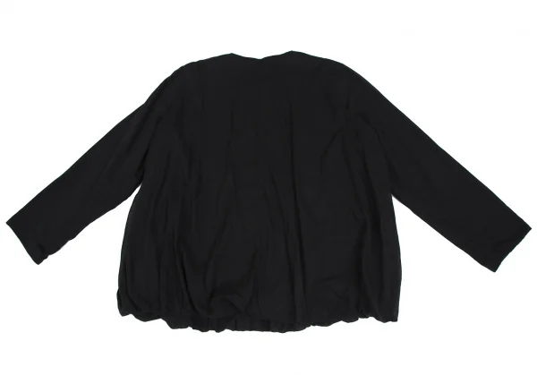 ワイズフォーリビングY's for living コットンラウンドカラーダブルフェイスシャツ 黒M位 K-111378_014