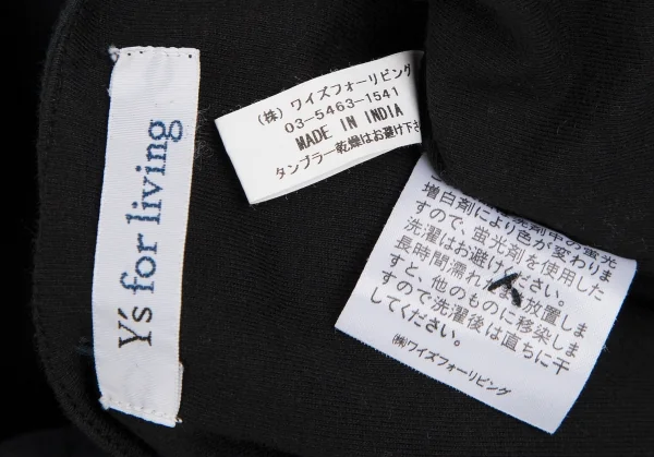 ワイズフォーリビングY's for living コットンラウンドカラーダブルフェイスシャツ 黒M位 K-111378_016