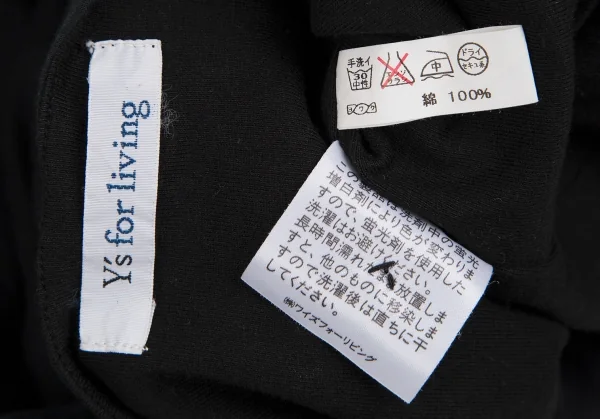 ワイズフォーリビングY's for living コットンラウンドカラーダブルフェイスシャツ 黒M位 K-111378_017