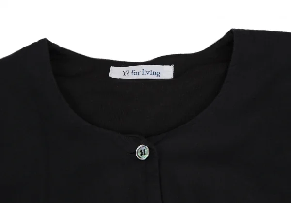 ワイズフォーリビングY's for living コットンラウンドカラーダブルフェイスシャツ 黒M位 K-111378_003