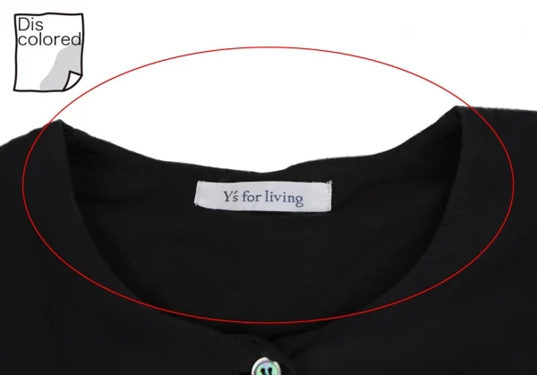 ワイズフォーリビングY's for living コットンラウンドカラーダブルフェイスシャツ 黒M位 K-111378_004