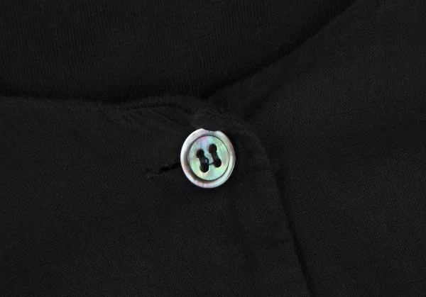 ワイズフォーリビングY's for living コットンラウンドカラーダブルフェイスシャツ 黒M位 K-111378_005