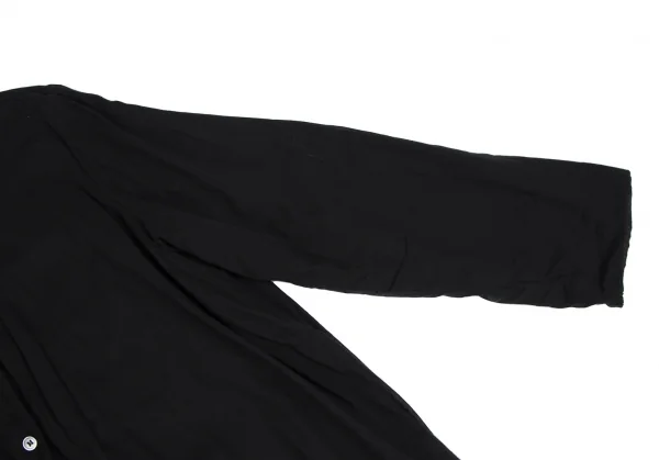 ワイズフォーリビングY's for living コットンラウンドカラーダブルフェイスシャツ 黒M位 K-111378_006