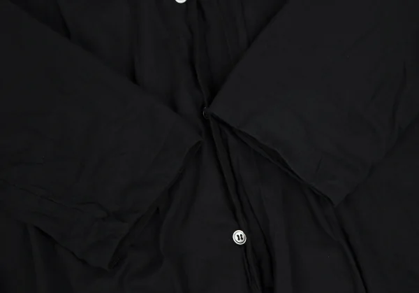 ワイズフォーリビングY's for living コットンラウンドカラーダブルフェイスシャツ 黒M位 K-111378_007