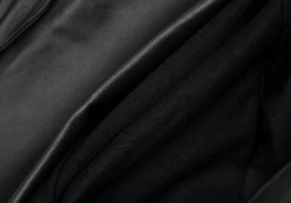 ヨウジヤマモト ファムYohji Yamamoto FEMME ラムレザードッキングダブルジップジャケット 黒1 K-111380_017