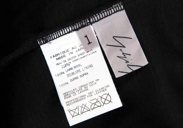 ヨウジヤマモト ファムYohji Yamamoto FEMME ラムレザードッキングダブルジップジャケット 黒1 K-111380_018