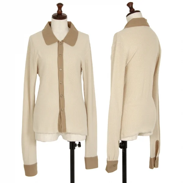 45rpm コットンレーヨンニット切替シャツ ベージュM位 K-111385_001