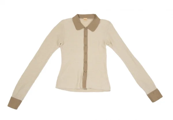 45rpm コットンレーヨンニット切替シャツ ベージュM位 K-111385_002