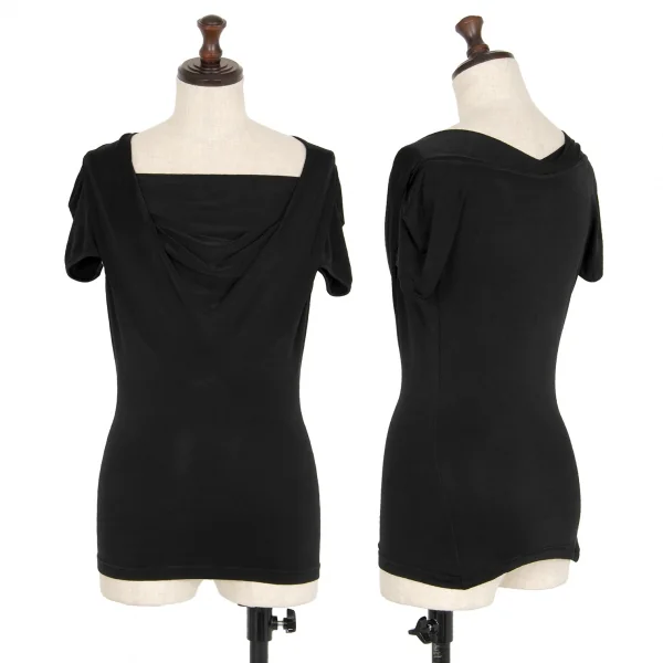 ヴィヴィアンウエストウッドVivienne Westwood COUTURE レーヨンストレッチドレープネックカットソー 黒10 K-111388_001