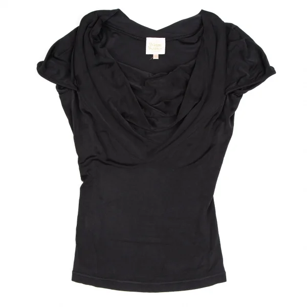 ヴィヴィアンウエストウッドVivienne Westwood COUTURE レーヨンストレッチドレープネックカットソー 黒10 K-111388_002
