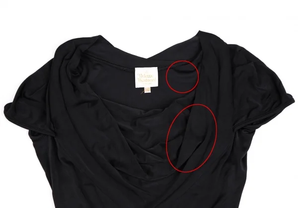 ヴィヴィアンウエストウッドVivienne Westwood COUTURE レーヨンストレッチドレープネックカットソー 黒10 K-111388_003