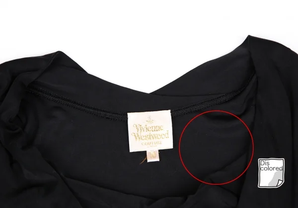 ヴィヴィアンウエストウッドVivienne Westwood COUTURE レーヨンストレッチドレープネックカットソー 黒10 K-111388_004