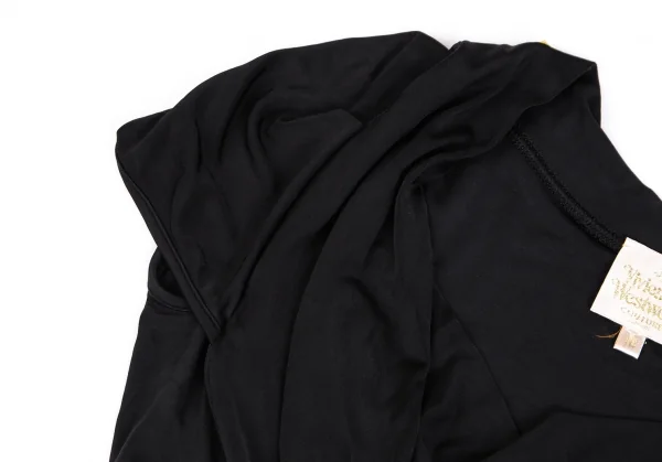 ヴィヴィアンウエストウッドVivienne Westwood COUTURE レーヨンストレッチドレープネックカットソー 黒10 K-111388_006