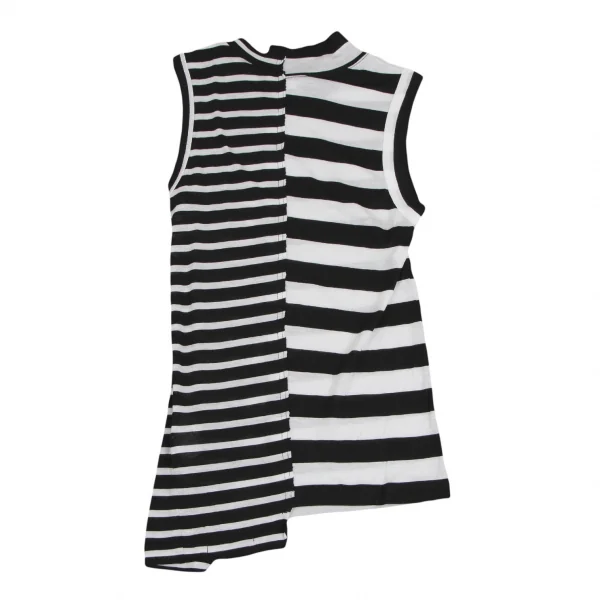 タケシコウサカバイ ワイズ ピンクレーベルTAKESHI KOSAKA by Y's Pink Label  切替テンセルボーダーノースリーブ 黒白1 K-111391_010