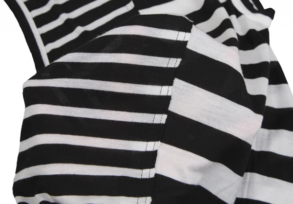 タケシコウサカバイ ワイズ ピンクレーベルTAKESHI KOSAKA by Y's Pink Label  切替テンセルボーダーノースリーブ 黒白1 K-111391_011