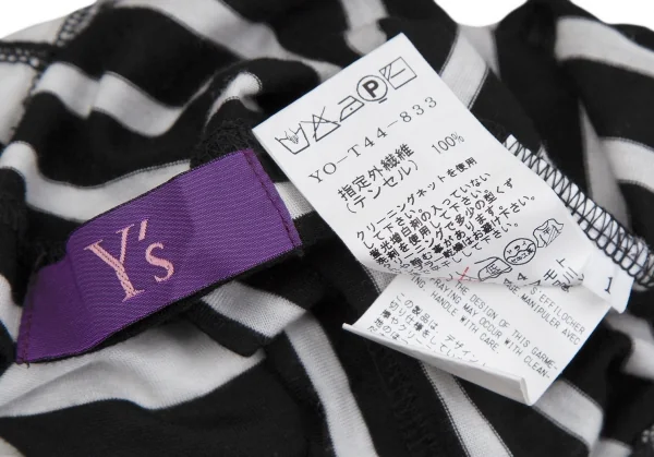 タケシコウサカバイ ワイズ ピンクレーベルTAKESHI KOSAKA by Y's Pink Label  切替テンセルボーダーノースリーブ 黒白1 K-111391_014