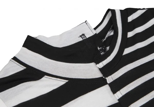 タケシコウサカバイ ワイズ ピンクレーベルTAKESHI KOSAKA by Y's Pink Label  切替テンセルボーダーノースリーブ 黒白1 K-111391_005