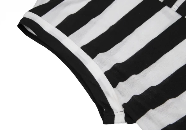 タケシコウサカバイ ワイズ ピンクレーベルTAKESHI KOSAKA by Y's Pink Label  切替テンセルボーダーノースリーブ 黒白1 K-111391_006