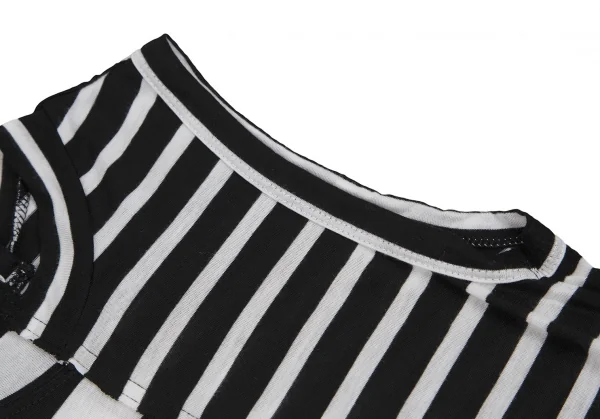 タケシコウサカバイ ワイズ ピンクレーベルTAKESHI KOSAKA by Y's Pink Label  切替テンセルボーダーノースリーブ 黒白1 K-111391_007