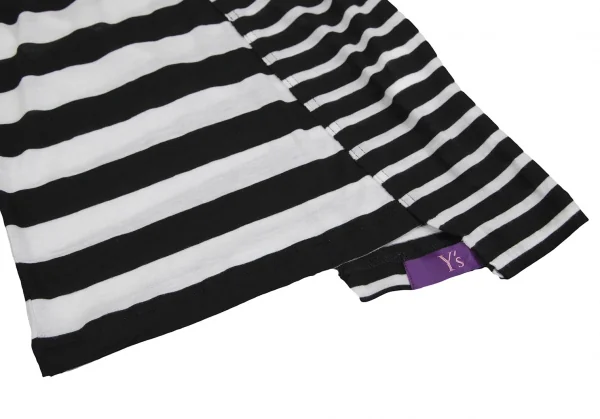 タケシコウサカバイ ワイズ ピンクレーベルTAKESHI KOSAKA by Y's Pink Label  切替テンセルボーダーノースリーブ 黒白1 K-111391_008