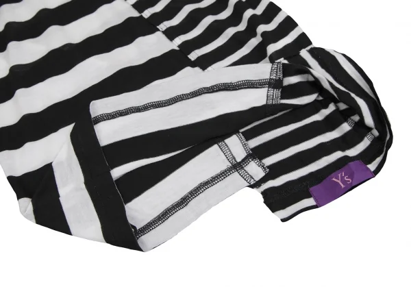 タケシコウサカバイ ワイズ ピンクレーベルTAKESHI KOSAKA by Y's Pink Label  切替テンセルボーダーノースリーブ 黒白1 K-111391_009