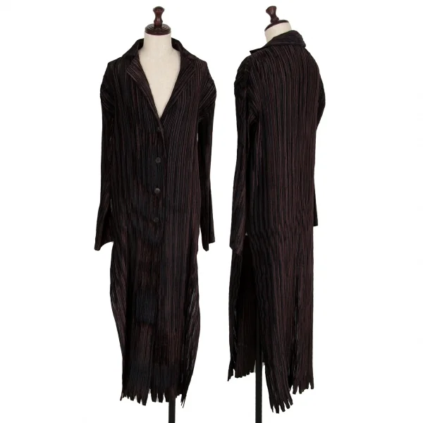 ISSEY MIYAKE WHITELABEL Ultrasonic cutting Volor Coat Brown 2 K-111397_001