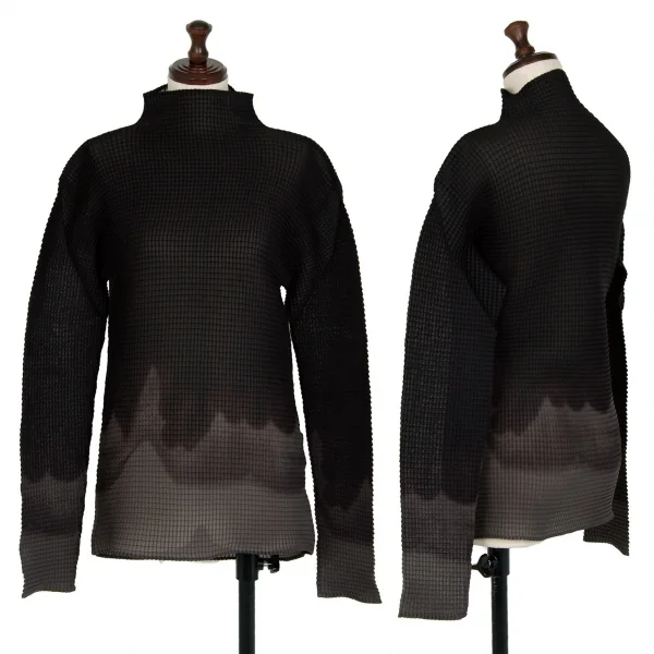 イッセイミヤケ ホワイトレーベルISSEY MIYAKE WHITELABEL ハイネックグラデーションボックスプリーツカットソー