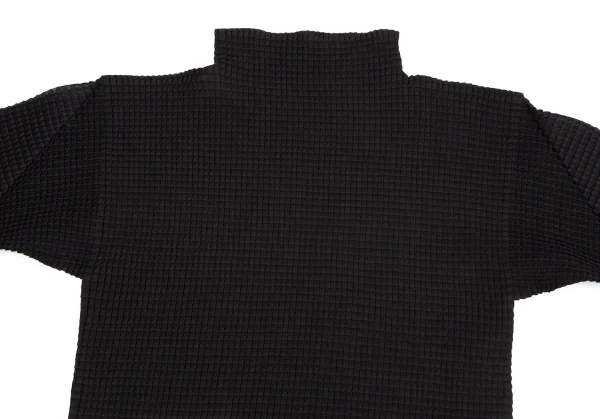 イッセイミヤケ ホワイトレーベルISSEY MIYAKE WHITELABEL ハイネックグラデーションボックスプリーツカットソー 黒グレー2 K-111402_003