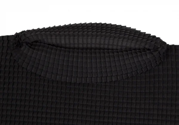 イッセイミヤケ ホワイトレーベルISSEY MIYAKE WHITELABEL ハイネックグラデーションボックスプリーツカットソー 黒グレー2 K-111402_005