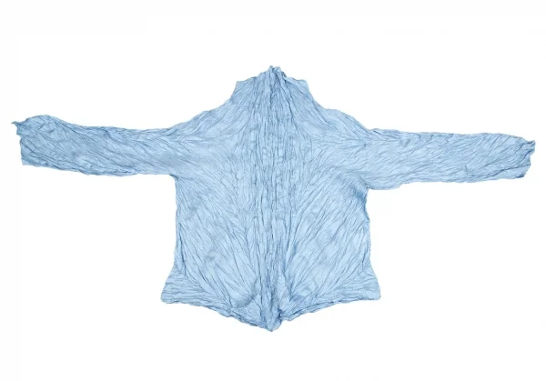 イッセイミヤケISSEY MIYAKEシワプリーツハイネックカットソー 水色M K-111404_002