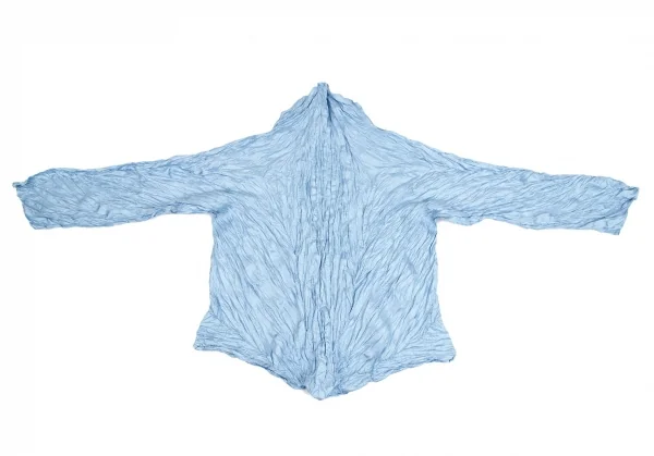 イッセイミヤケISSEY MIYAKEシワプリーツハイネックカットソー 水色M K-111404_009