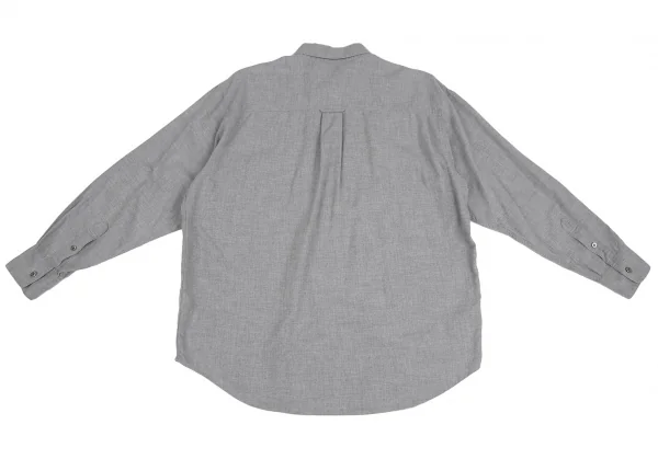 パパスPapas コットンネルボタンダウンシャツ グレーM K-111432_011