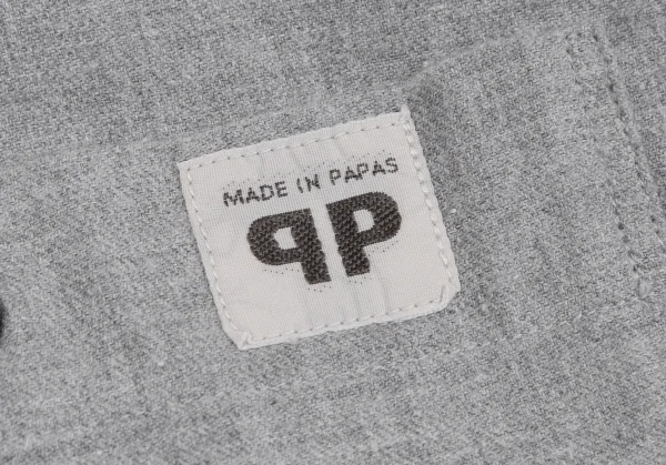 パパスPapas コットンネルボタンダウンシャツ グレーM K-111432_006