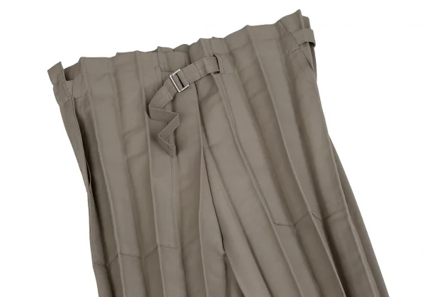 イッセイミヤケ ミーISSEY MIYAKE me プリーツベルテッドワイドパンツ モカF K-111442_002