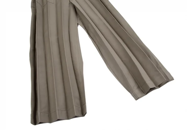イッセイミヤケ ミーISSEY MIYAKE me プリーツベルテッドワイドパンツ モカF K-111442_006