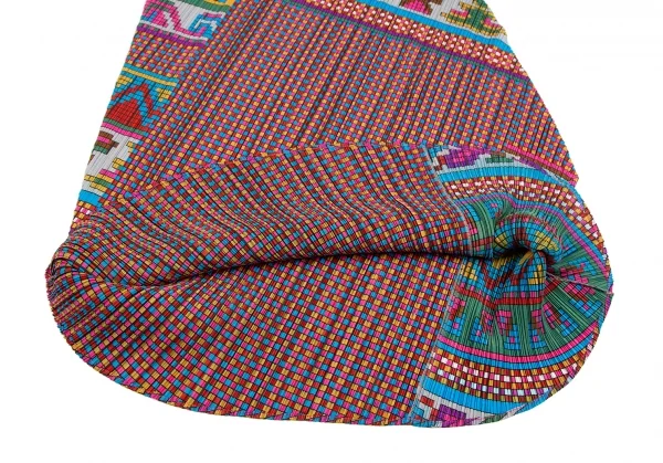 プリーツプリーズPLEATS PLEASE 斜行カラフルブロックプリントノースリーブワンピース マルチ3 K-111472_008