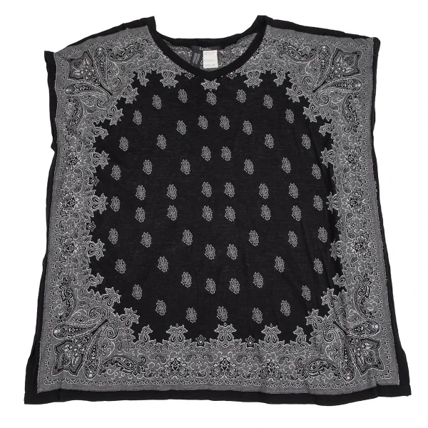 リミフゥLIMI feu ペイズリージャガードスクエアシルエットチュニック 黒S K-111486_002