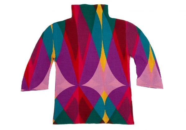 イッセイミヤケミーISSEY MIYAKE me カラフルプリントハイネックカットソー マルチF K-111489_002